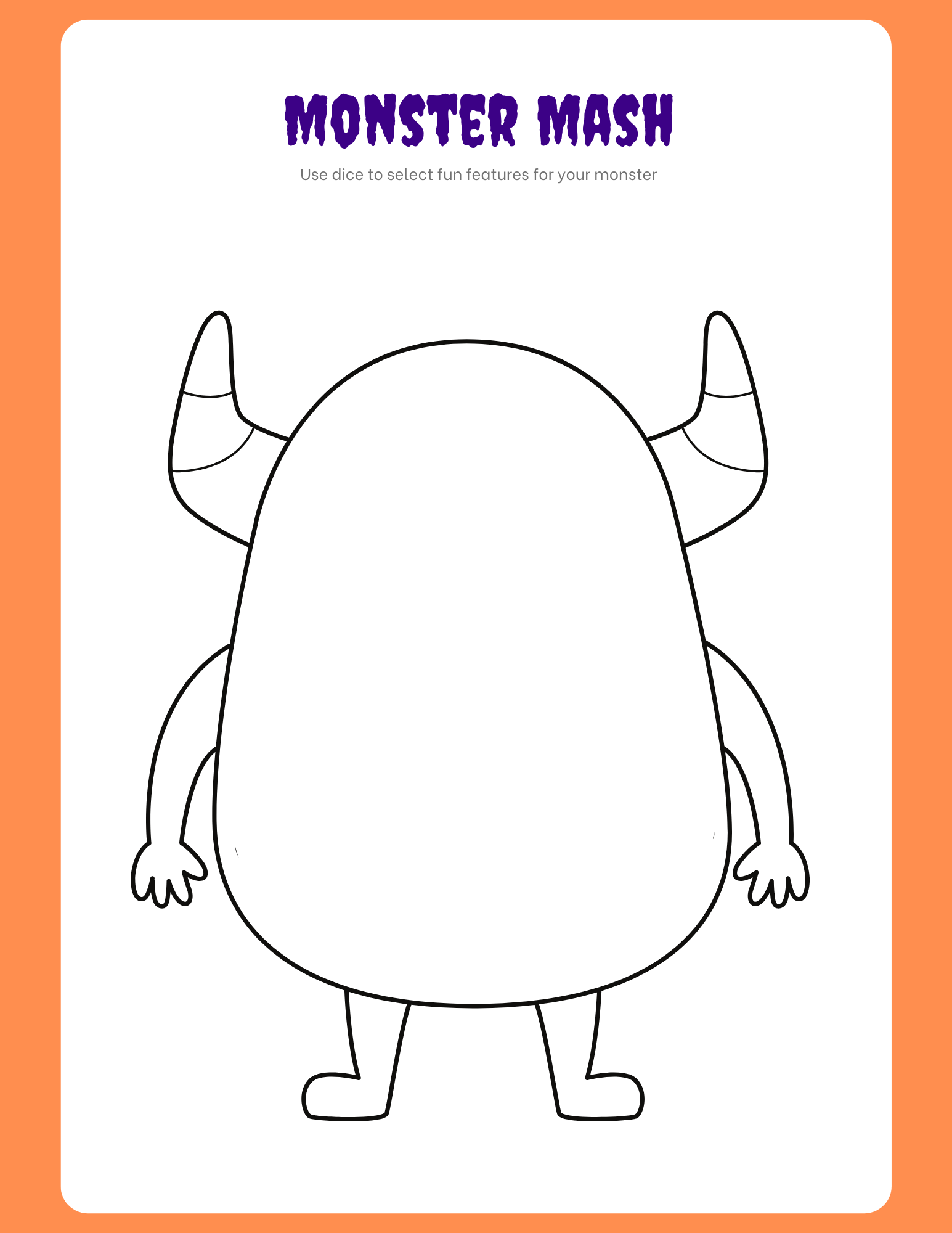 Blank Monster Mash drawing page